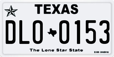 TX license plate DLO0153