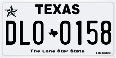 TX license plate DLO0158