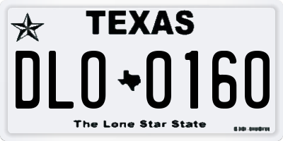TX license plate DLO0160