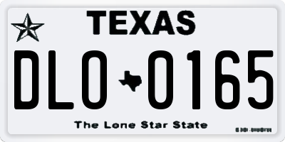 TX license plate DLO0165