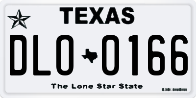 TX license plate DLO0166
