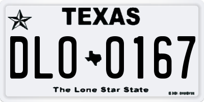 TX license plate DLO0167