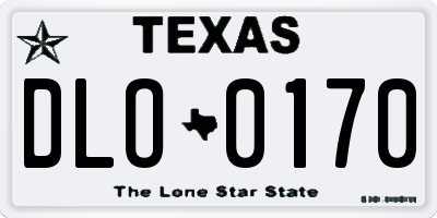 TX license plate DLO0170