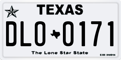 TX license plate DLO0171