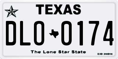 TX license plate DLO0174