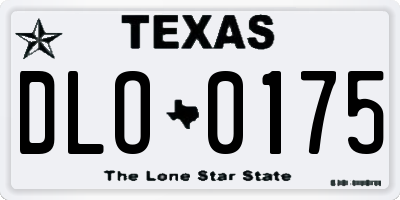 TX license plate DLO0175