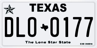 TX license plate DLO0177