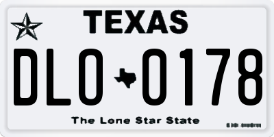 TX license plate DLO0178