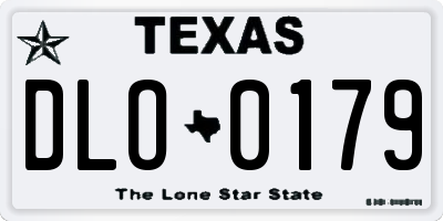 TX license plate DLO0179