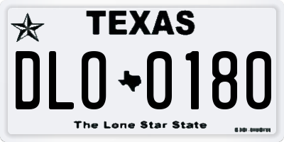 TX license plate DLO0180