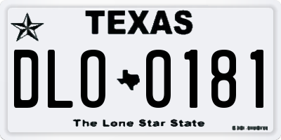 TX license plate DLO0181