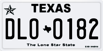 TX license plate DLO0182