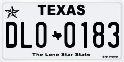 TX license plate DLO0183
