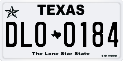 TX license plate DLO0184