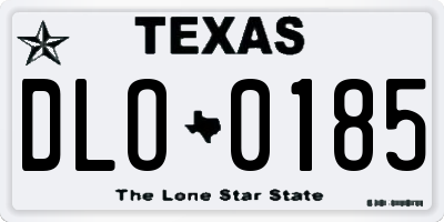 TX license plate DLO0185