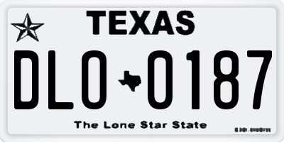 TX license plate DLO0187