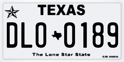 TX license plate DLO0189