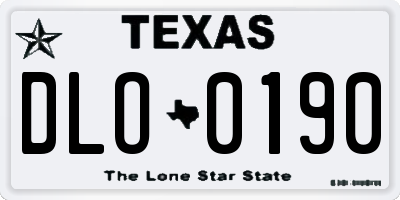 TX license plate DLO0190