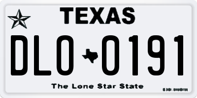 TX license plate DLO0191