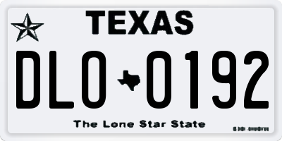 TX license plate DLO0192