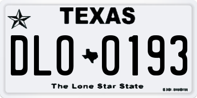 TX license plate DLO0193