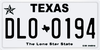 TX license plate DLO0194