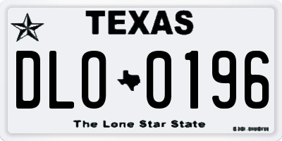 TX license plate DLO0196