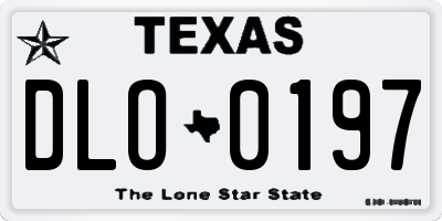 TX license plate DLO0197