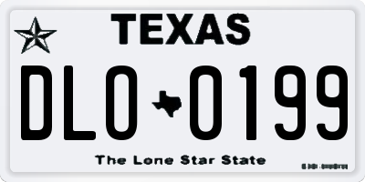 TX license plate DLO0199