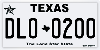 TX license plate DLO0200