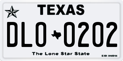 TX license plate DLO0202