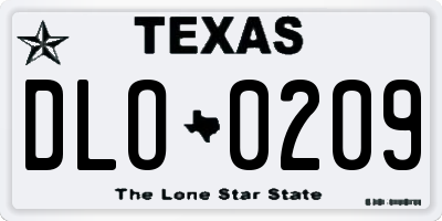 TX license plate DLO0209