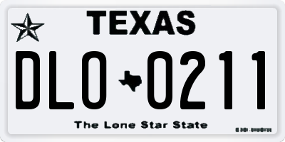 TX license plate DLO0211