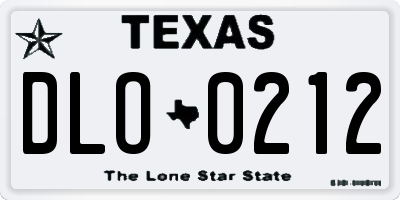 TX license plate DLO0212