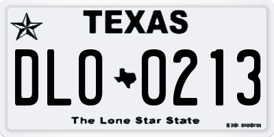 TX license plate DLO0213