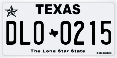 TX license plate DLO0215