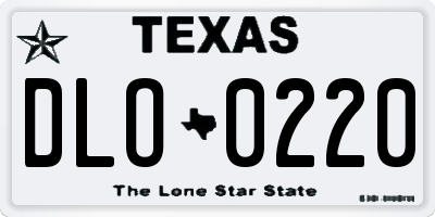 TX license plate DLO0220