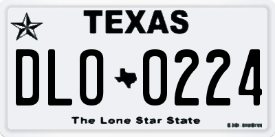 TX license plate DLO0224