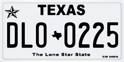 TX license plate DLO0225