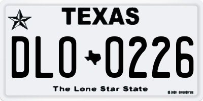 TX license plate DLO0226
