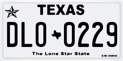 TX license plate DLO0229