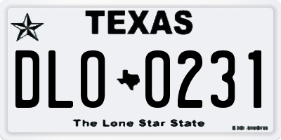 TX license plate DLO0231