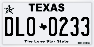 TX license plate DLO0233
