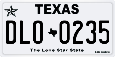 TX license plate DLO0235