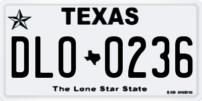 TX license plate DLO0236
