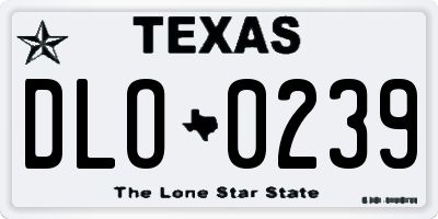 TX license plate DLO0239