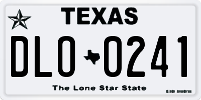 TX license plate DLO0241