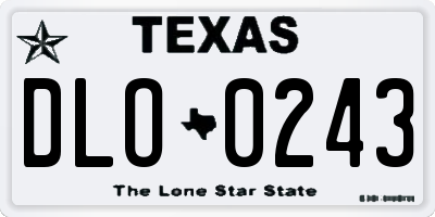 TX license plate DLO0243