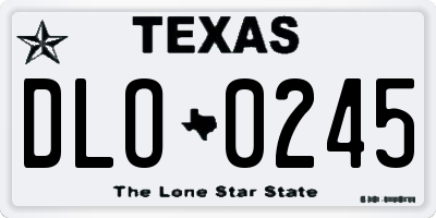 TX license plate DLO0245