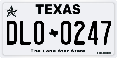 TX license plate DLO0247